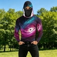thumbnail image 5 of Yaoyar Mens Print Long Sleeve Hooded Pullover with Face Mask Ice Silk Sun Protection Top UV Protection Outdoor Long Sleeve Hoodie, 5 of 5