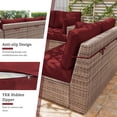 thumbnail image 3 of Pakunoda 8Pcs Cushion Covers for Outdoor Furniture, Waterproof Patio Cushion Covers Replacement Slipcovers with Zipper, Washable Reusable Outdoor Cushion Covers Burgundy, Covers Only, 3 of 7