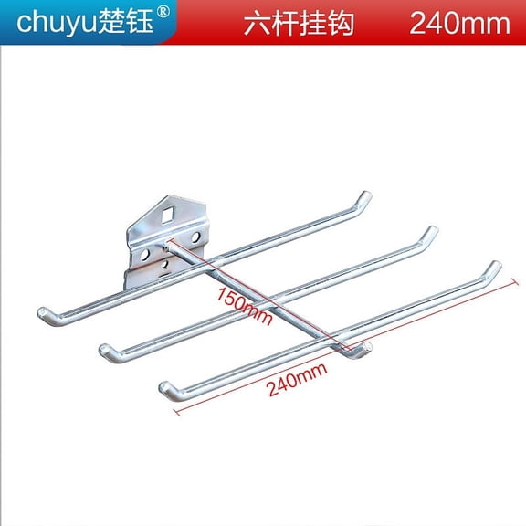 QIDITONG Metal 6 Arms Pegboard Hooks For Garage Wall Organization Multi Functional Tool Hangers For Pegboard Hanging Brooms Ladders And Garden Tools