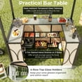 thumbnail image 3 of GVN 3-Piece Patio Bar Set Grill Gazebo & 2 Bar Stools with Tempered Glass Bar Table-Brown, 3 of 9