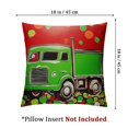 thumbnail image 4 of Print of Green and Brown Dump Truck on Green Dots Pillow Case,, 4 of 7