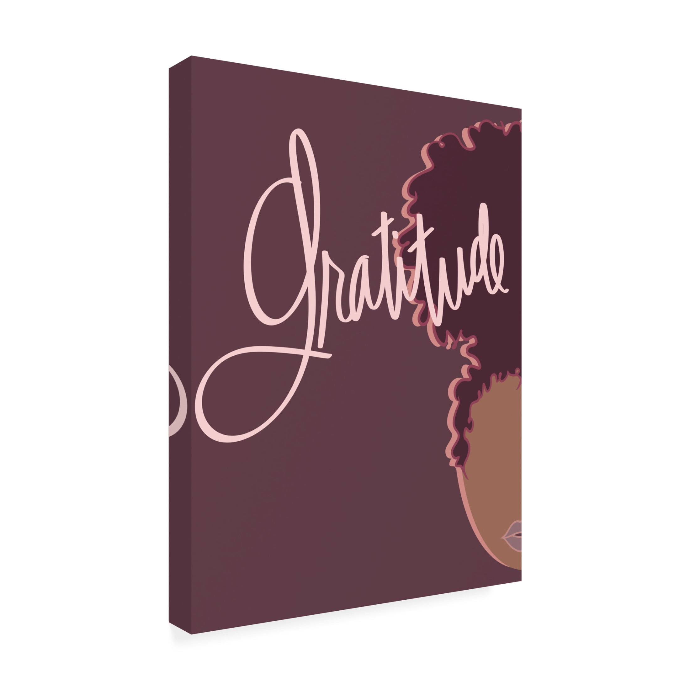 Canvas Wall Art - Marlee Ash Calligraphy & Design 'Curly Gratitude' Wall Art for Living Room, Bedroom, or Office Décor by Trademark Fine Art - 14 x 19 Inches