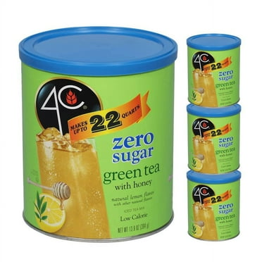 Light Powdered Drink Mix Cannisters, Zero Sugar Green Tea 3 Pack, 22 Quarts, Family Sized Cannister, Low Calorie, Thirst Quenching Flavors