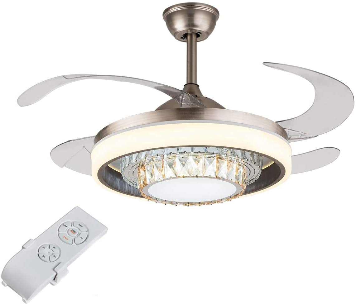 Details about   42" Remote Retractable Ceiling Fan Light Lamp Chandelier LED Cage Ceiling Fan 