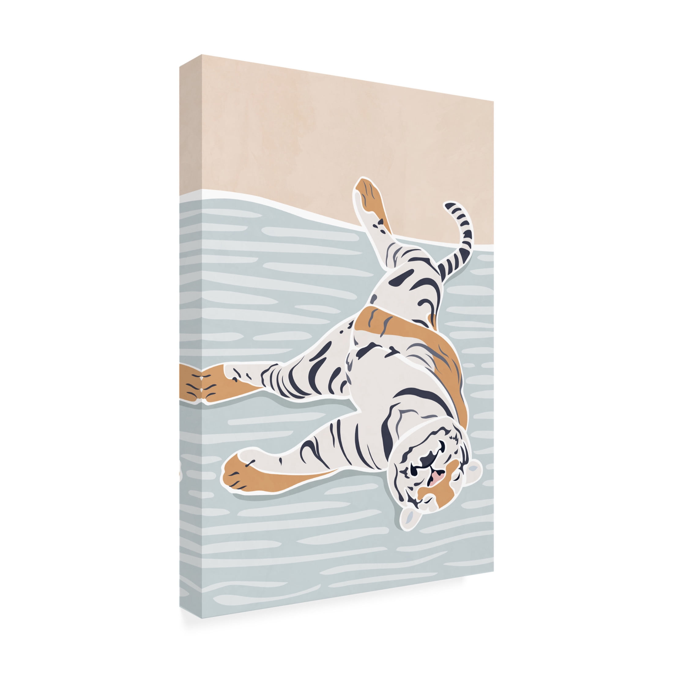 Trademark Fine Art Sarah Manovski Scandi Sleeping Tiger Children's Art Canvas Wall Art