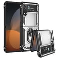 thumbnail image 2 of Dteck Case for Samsung Galaxy Z Flip4 5G,Shockproof Rugged Kickstand Case Ring Holder Lighweight Cover for Galaxy Z Flip 4 (2022),Silver, 2 of 9