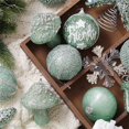 thumbnail image 4 of Bolas de Navidad verdes pintadas a mano, adornos colgantes, adornos colgantes, árbol de Navidad, nuevo, 4 of 5