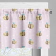 thumbnail image 3 of Ambesonne Cartoon Valance Pack of 2, Pastel Smiling Bees, 42"X18", Pale Pink and Multicolor, 3 of 5