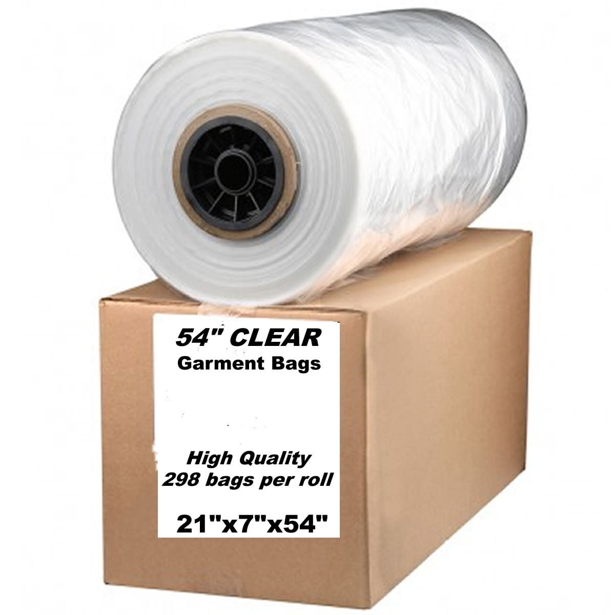54" CLEAR Plastic Dry Cleaning Poly Bag Garment Bags 400 BAGS MADE IN USA 