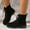 Black, variant on Bnwani Women Boots Footwear Winter Fashion Toe Low-Heel Thick Chunky Ankle Versatile Casual Solid Boot Black Size 5.5