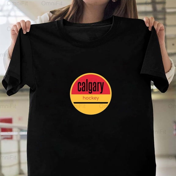 OmniFit21 Calgary Hockey Graphic Team Tee Ice Sports League Competition Fan Apparel T-Shirt, for Unisex, up to size 5XL.