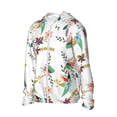 thumbnail image 2 of Balery Pretty Floral With Leaves Men's Women's UPF 50+ Sun Protection Lightweight Hoodie Performance Long Sleeve Shirt for Fishing Running-Small, 2 of 9