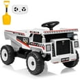 thumbnail image 1 of 12V Ride on Dump Truck,Construction Vehicle Ride on Toy with Remote Control, Electric Dump Bed & Shovel with Spring Suspension, Music, and LED Lights,White, 1 of 5