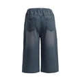 thumbnail image 4 of Capri Pants for Boys Dressy Casual Denim Jeans with Elastic Waist Pockets Baggy Spring Clothes Work Comfy Pull on Relaxed Fit Comfortable, 4 of 6