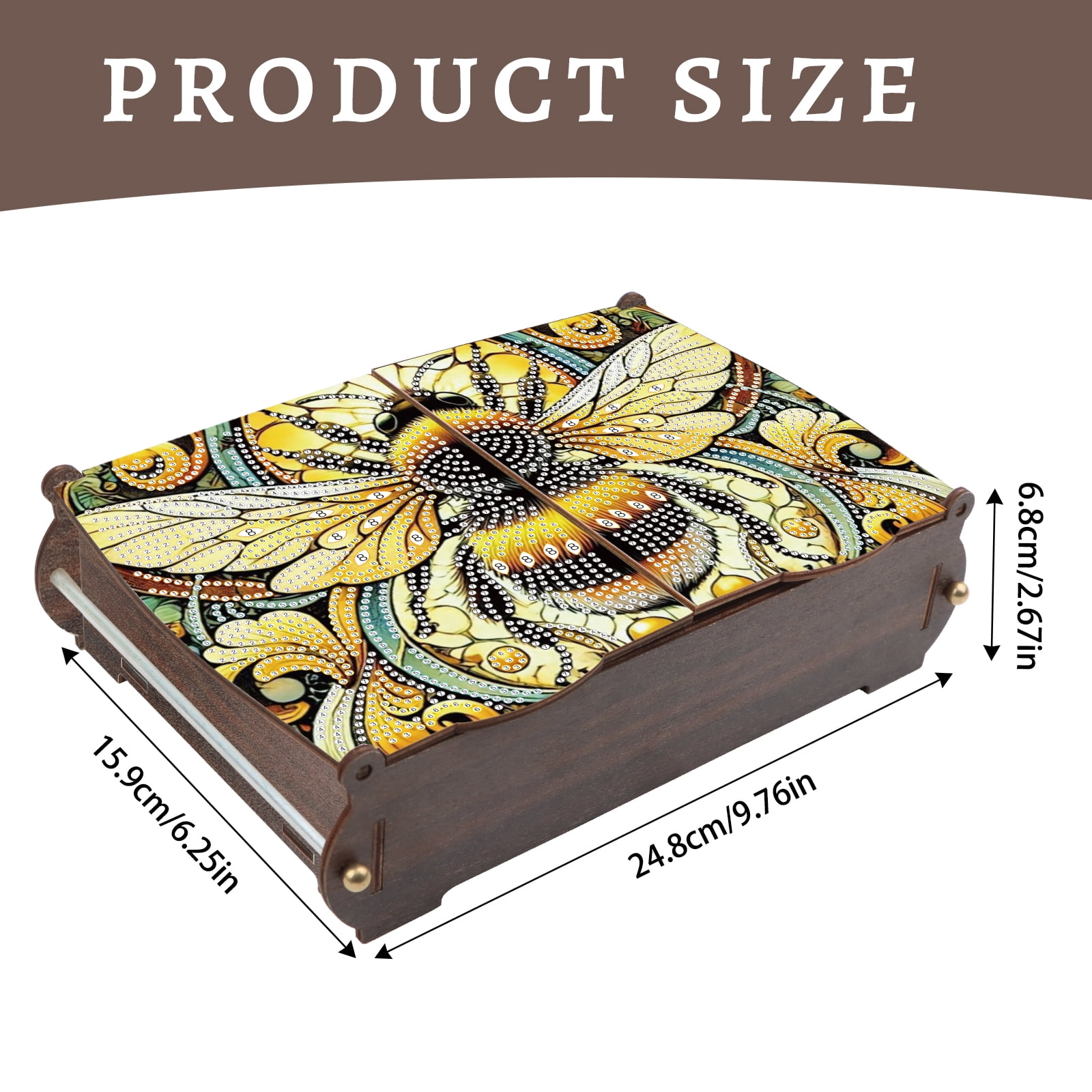 Diamond Painting Kit Storage Box, Bee Themed DIY Multi Purpose Craft Storage Box, Ideal for Home Offices and Holiday Gifts