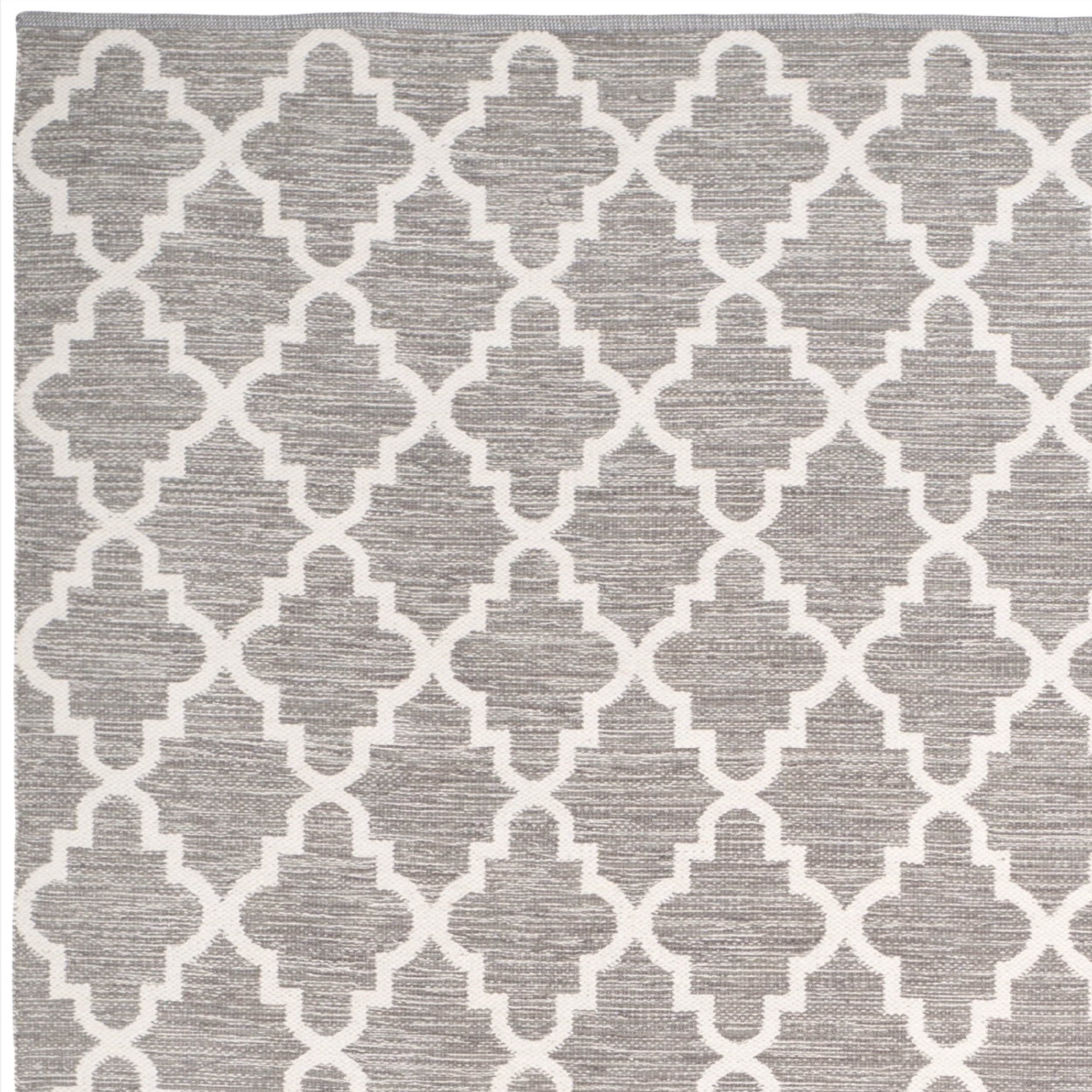 SAFAVIEH Montauk Crispian Geometric Quatrefoils Cotton Area Rug, Grey/Ivory, 10' x 14'