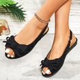 thumbnail image 6 of Xdegoge Slingback Flats for Women Peep Toe Elegant Layered Bowknot Decor Suede Like Slip On Dressy Casual Office Work Everyday Comfort Summer Footwear, 6 of 9