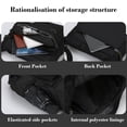 thumbnail image 6 of AUTUMN Messenger Bag for Men, Waterproof Durable Multiple Compartments Retro PU Leather Messenger Bag, Low Profile Luxury Essential for Business, Leisure and Daily Travel(Black), 6 of 6