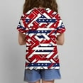 thumbnail image 5 of Children's Fourth Of July Short Sleeved T-Shirt Independence Day Printed Pattern Shirt Cute Round Neck Half Sleeved Casual Versatile Top Blue 13-14 Years, 5 of 6