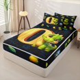thumbnail image 2 of Homewish Kids Dinosaur Zipper Full Size Comforter Sets with Fitted Sheet and 2 Pillowcases for Boys Girls, Dino Letter O Zipper Bedding Set,4pcs, Black Reversible, 2 of 6