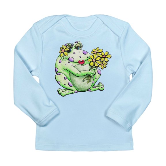 CafePress - Flower Frog Long Sleeve T Shirt - Long Sleeve Infant T-Shirt