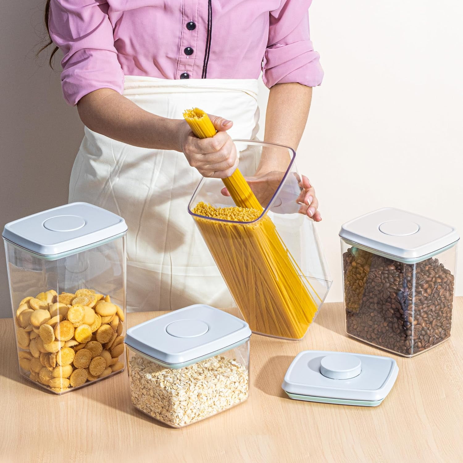 Uamector Pop Container Sets, 8-Piece Airtight Food Storage Containers
