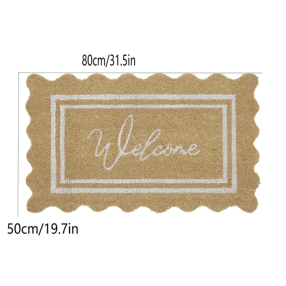 Natural Fiber Coir Doormat with Scraper Texture for Outdoor Entryway 1-Piece
