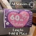 thumbnail image 5 of 60th Birthday Gifts Blanket Bed Flannel Plush Throw, Birthday Presents for Party, Milestone, Christmas (50"x 65") - Blue, Numbers, 5 of 5