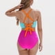 thumbnail image 4 of Trajes de Baño de Bikini de Mujer, Bloqueo de Color Sexy Correa sin Espalda Bikini, Traje de Baño de Corte Alto Retro, 4 of 8