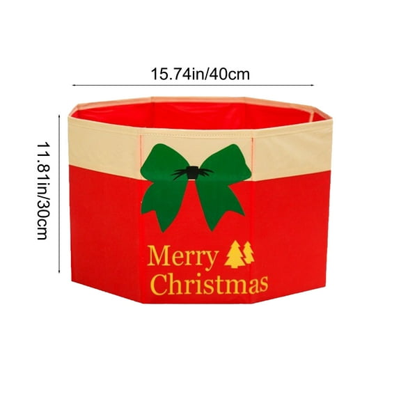 christmas tree bag Christmas Tree Base Foot Covers Christmas Tree Ornaments Tree Skirt Snowflakes Decorative Storage Box With Bow Red Christmas Tree Collar 15"x12" W