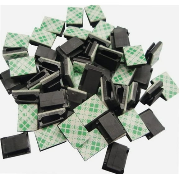 Adhesive Cable Clips Clear (40PCS, M), Upgraded Wire Holders Cord Clips for Wall, Strong Cord Organizer Cable Management Under Desk, Car, PC, Christmas Light Clips Indoor/Outdoor
