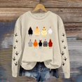thumbnail image 2 of Sweatshirt for Women Trendy Casual Full Sleeve Crewneck Long Sleeve Chicken Graphic Printed Pullover Blouse Top, 2 of 4