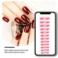 thumbnail image 4 of Vogacara 24 piezas de uñas postizas de ataúd resistentes a los arañazos de bailarina corta coloridas uñas acrílicas artificiales de color sólido DIY Juegos de manicura 10 rosa Vogacara CE011412-10, 4 of 4