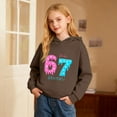 thumbnail image 2 of YAYUBA Kids 67 Hoodie - Funny Fashion Ice Cream Graphic Long Sleeve Sweatshirt 2025, 2 of 6