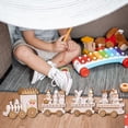 thumbnail image 3 of Little Wood Feliz Navidad Decoración de trenes Camión agrícola Juguete Festival Adorno de mesa Regalo de año nuevo para niños Niñas Adultos Blanco Eigraketly HA009087-03B, 3 of 6