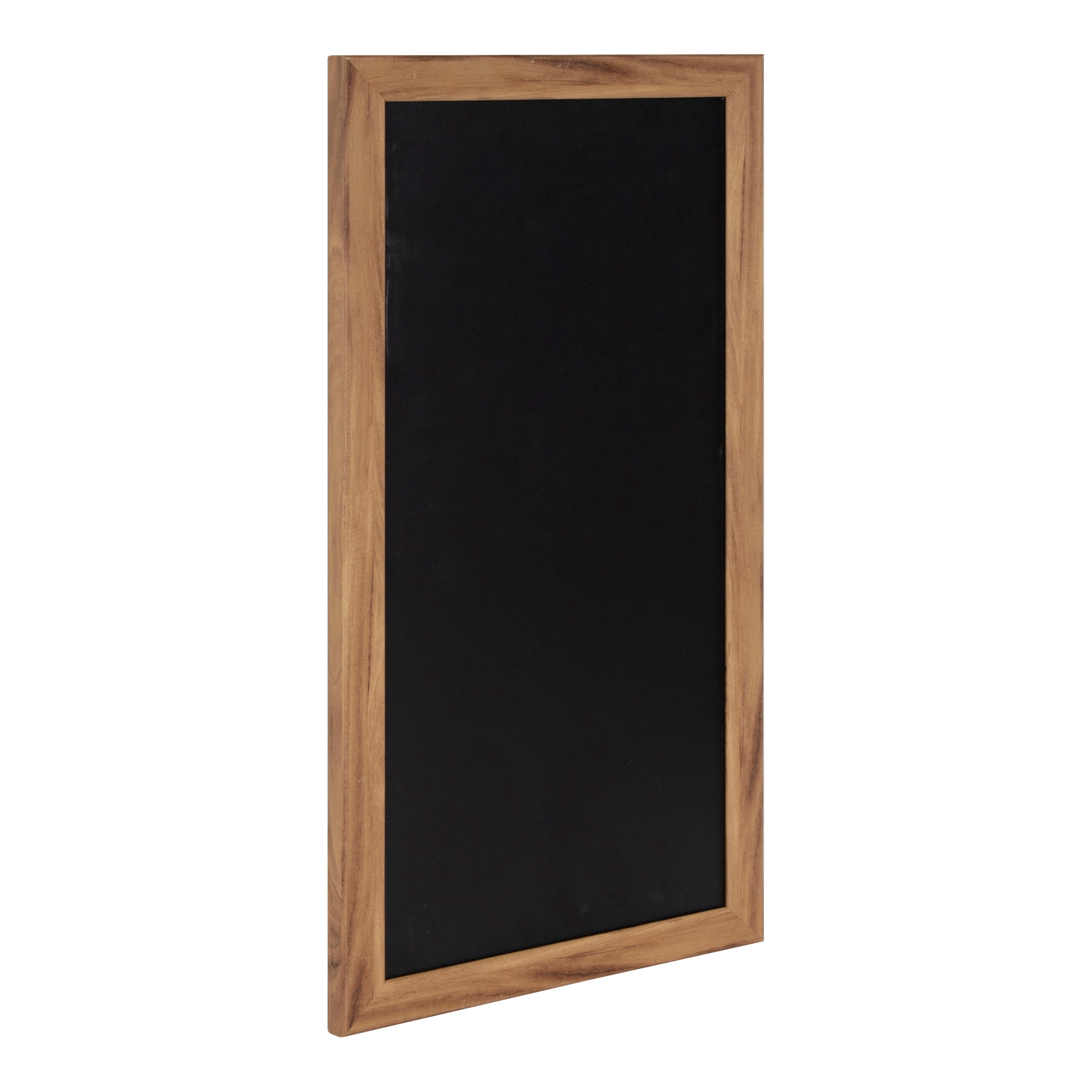 DesignOvation Wyeth Framed Chalkboard Wall Panel, 13" x 26", Rustic Brown, Chic
