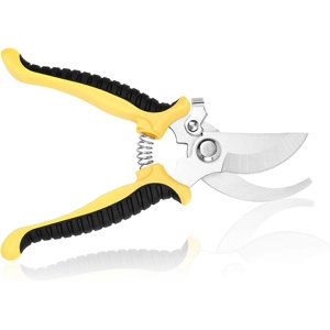 Anvil Secateurs for Dry and Hard Wood, Garden Pruning Shears Straight Blade, Tree Pruners Ergonomic Handles, Professional