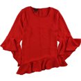thumbnail image 1 of Blusa asimétrica Alfani de punto para mujer roja extragrande, 1 of 1