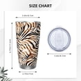 thumbnail image 4 of Picia Watercolor Zebra Pattern 20 oz Tumbler Stainless Steel Vacuum Insulated Coffee Ice Cup Double Wall Travel Flask Dual Lid Water Bottle, Eco-friendly Car Cup-Straw Three-piece Set, 4 of 8
