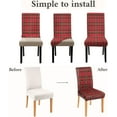 thumbnail image 5 of 4Pcs Christmas Plaid Chair Covers Set - Stretch Elastic Edge, Removable Red Chair Protectors, Suitable for Dining Room/Kitchen Chairs, 5 of 6
