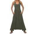 thumbnail image 2 of Baqcunre Jumpsuits for Women Women Jumpsuit Solid Color Casual Loose Sleeveless Pocket Playsuit Romper Jumpsuits for Women Dressy One Piece Jumpsuits for Women, 2 of 5
