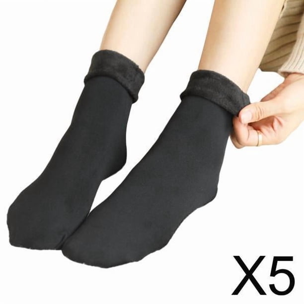 5x Calcetines Térmicos para Mujer, Calcetines de Invierno Cálidos Y Suaves Calcetines Térmicos Gruesos con Aislamiento Forrados para Frío