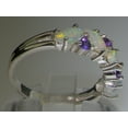 thumbnail image 4 of LBG British Made 10k White Gold Natural Opal & Amethyst Womens Eternity Ring - Size 11 - 33 size options, 4 of 7