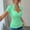 7# Green, variant on Short Sleeve for Women Shrug Style Fitted Ruched Front Neck Pullover Tee Top Stretchy Basic Layering Shirt Pink 2XL