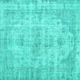 thumbnail image 1 of Ahgly Company Machine Washable Indoor Square Persian Turquoise Blue Traditional Area Rugs, 5' Square, 1 of 4