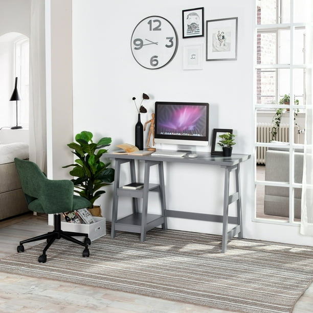 Ametoys 47" Writing Desk/Computer Desk with open tier, Grey - Walmart.com