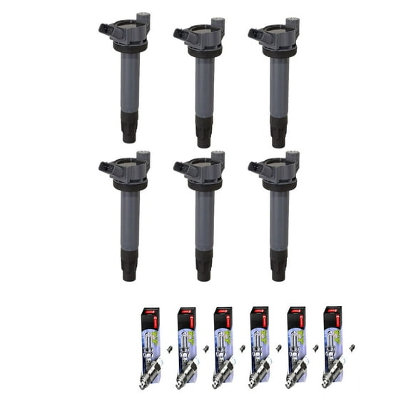 Set of 6 ISA Ignition Coil Pack with 6 Denso Spark Plug 3.3L 3.3 V6 2004 2005 2006 2007 2008 For Lexus Toyota Camry Sienna Solara Highlander ES330 RX330 RX400h for C1452 UF506 UF430 4504