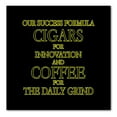 thumbnail image 1 of DistinctInk Custom Bumper Sticker - 8" x 8" Decorative Decal - Black Background - Success Formula - Cigars & Coffee, 1 of 2