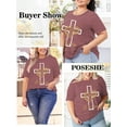 thumbnail image 4 of XCHQRTI Christian Shirts for Women Plus Size Tshirts Cross Faith Shirt Short Sleeve Oversized Graphic Tee, 4 of 10