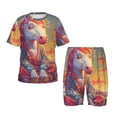 thumbnail image 1 of Balery Meditating Cute Horse Conjunto de Pijama Infantil de Manga Corta con Estampado – Ropa de Dormir de Algodón Suave-XX-Large, 1 of 6